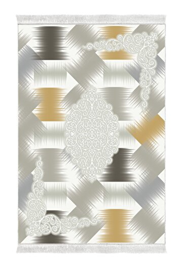 Alanur Home Eko Trend Djt 3-Pece Washable Αντιολισθητική Βάση Σετ Μπάνιου S1030 Modern Cream