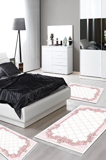 Alanur Home Eko Trend Djt Мийний нековзний підлогу 3-х спальний гарнітур 748 Modern Pudra