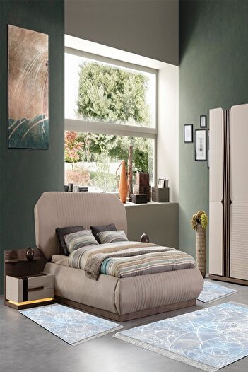 Alanur Home Eko Trend Djt Мийний Нековзний Підлогу 3-х Місний Комплект для Спальні 1303 Сучасний Ліловий