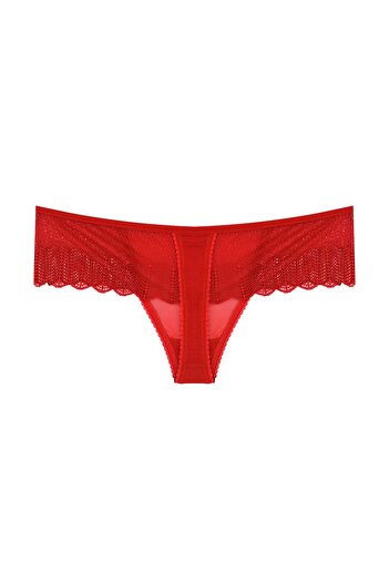 Zena Chiloți tanga de damă din tul cu talie roșie