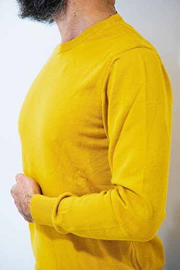Twin Regular Fit Mustard Cotton Sweater