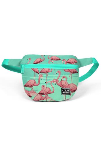 Coral High Water Green Flamingo Waist Bag22600