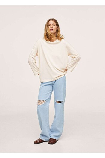 MANGO Woman Μακρυμάνικο oversize μπλουζάκι