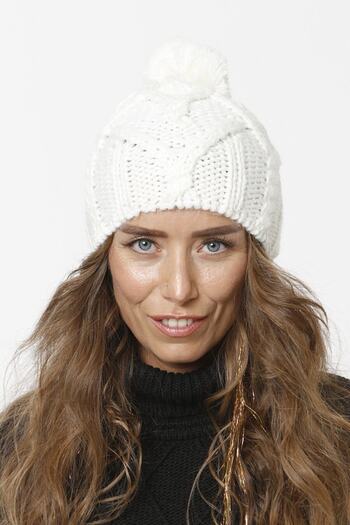 Vemod 51 Pompom Knitwear Knitted Beanie - Bone