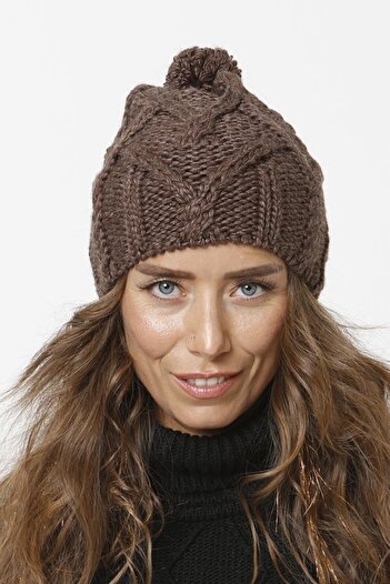 Vemod 51u Pompom Knitwear Knitted Beanie - Brown