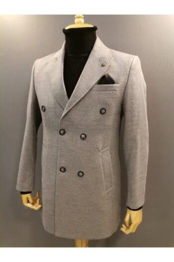 Brango Men's Double Breasted Stamp Coat