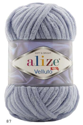 Alize Velluto 87 Σκούρο Γκρι 100 Γρ. Βελούδινο πλεκτό σχοινί