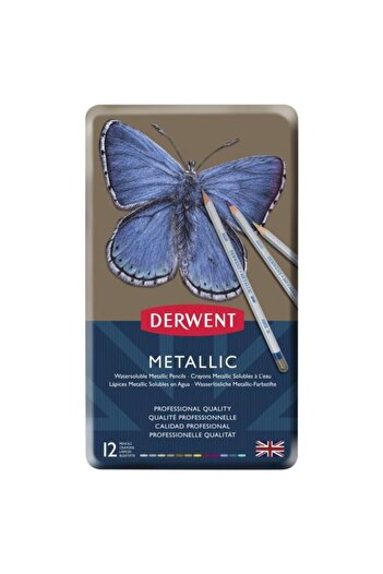 Derwent Metallic Colored Crayons Box of 12