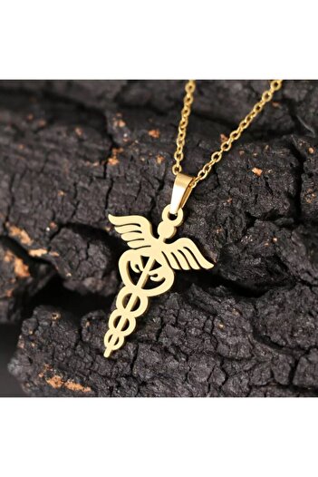 Redstone Store 925 Ayar Gümüş Hermes Caduceus Tıp Sembol Kolye