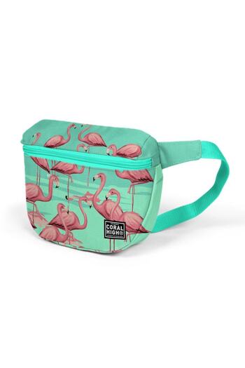 Coral High Water Green Flamingo Waist Bag22600