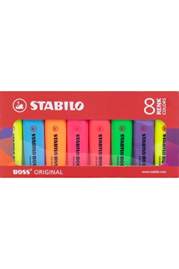Stabilo Fosforlu Kalem 8 Renk Ana Renkler