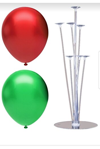 Kalisan 7 Pieces Balloon Stand and 40 Balloons Green Red