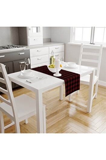 Adawall Red - Black Square Runner 140x45cm