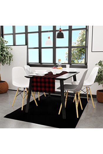 Adawall Red - Black Square Runner 140x45cm
