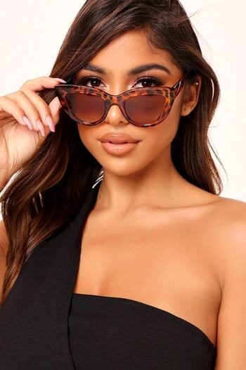 Nilu Moda Design Cat Eye Leopard Women's Sunglasses