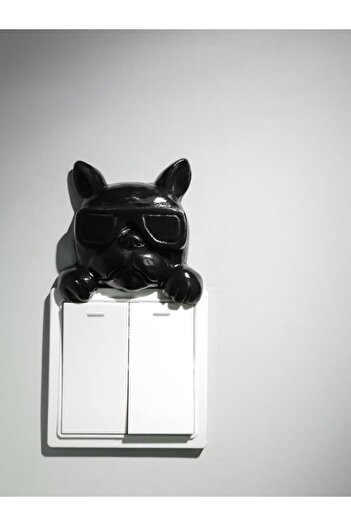 CajuArt Dog with Glasses Embossing Electric Switch Frame Ornament Home Office Wall Decor