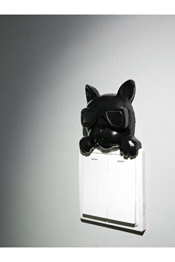 CajuArt Dog with Glasses Embossing Electric Switch Frame Ornament Home Office Wall Decor