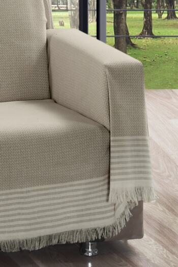 Vagonik Royal Kolları Örten Battal Boy 180 x 300 Çekyat Koltuk Kanepe Örtüsü Bej