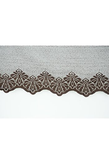 AKÇA TEKSTİL Narrow Skirt Bitter Brown Color Single Wing Ready Planted Pleated Background Curtain 75*260 Cm