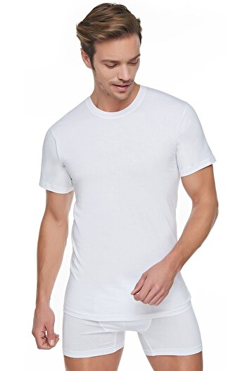 Seher White Zero Collar 6-Piece Men's Undershirt with Handle Band Mrt0004b6