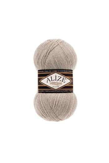 Alize Süperlana Classic 152 Beige Melange Γιλέκο Ζακέτα Πουλόβερ Σχοινί 25% Μαλλί 100 Gr 280 Yards
