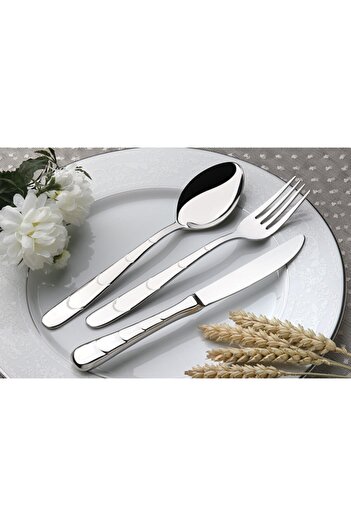 Yiğit 60 Pieces Coral 18/10 Steel 12 Person Special Boxed Spoon Fork Set Set