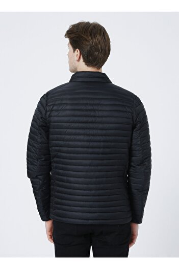 lumberjack 1W Sn21 Perry Crew Neck Long Sleeve Regular Fit Plain Black Men's Coat