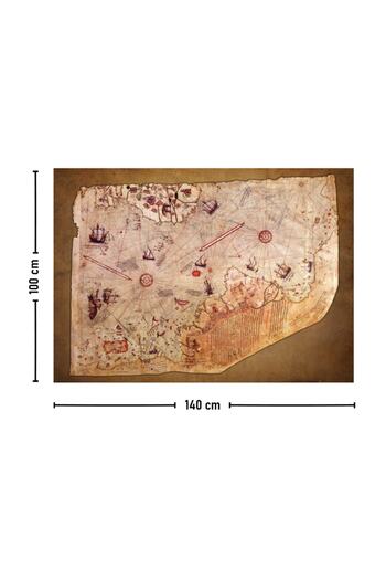 Vagonik Piri Reis 1513 World Map Wall Cover Carpet 140 X 100 cm-70x100 cm