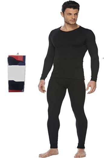Tutku Men's Thermal Underwear Suit Bottom+Top Long Sleeve+Thermal Socks