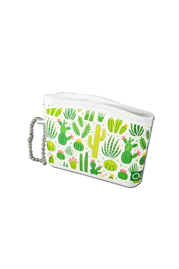 QUTU Qpouch White Cactus Patterned Wallet