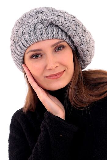 EKstore Knitted Gray Painter Beanie Double Layer