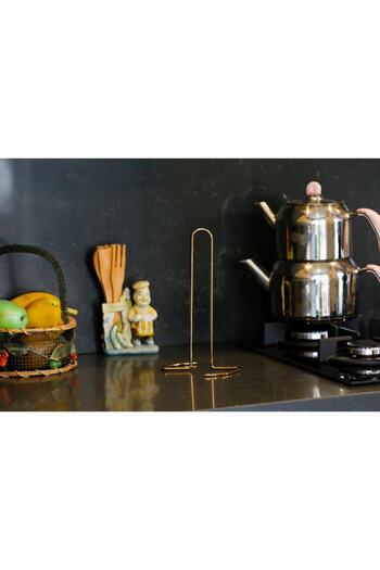 CAROLİNA Gold Plated Stainless Filled Steel Towel Napkin Holder, Metal Towel Holder