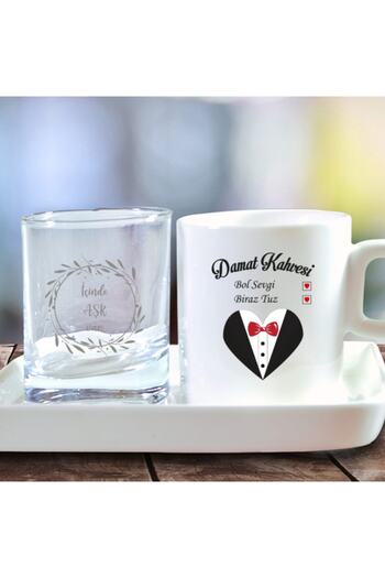 GÖNÜL Promise Coffee Coffee Cup and Water Cup Set for the Groom