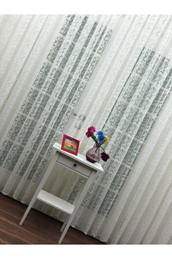 Esse Home Özel Örme Dokulu Dantel Tül Perde, 250x260, Seyrek Pile, 1/2