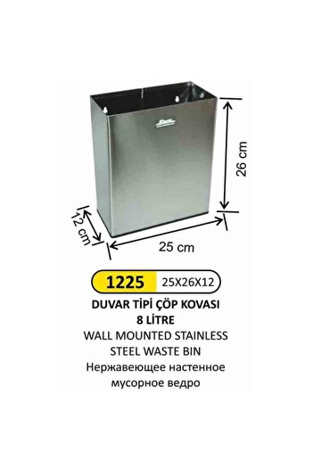 Arı Metal Wall Mounted Stainless Trash Can