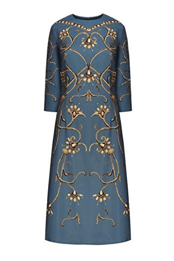 Faberlic Rochie de damă cu model monogramă albastră