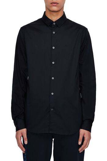 Armani Exchange Чоловіча темно-синя бавовняна сорочка з довгими рукавами 8nzc31 Zn28z 1510