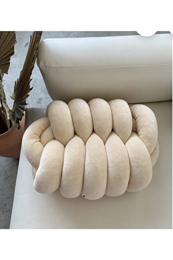 ÖrgüYastik Decorative Knitted Knot "fish Back" Pillow