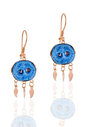 Nev Tasarım Women's Rose Plated Silver Syriac Earrings