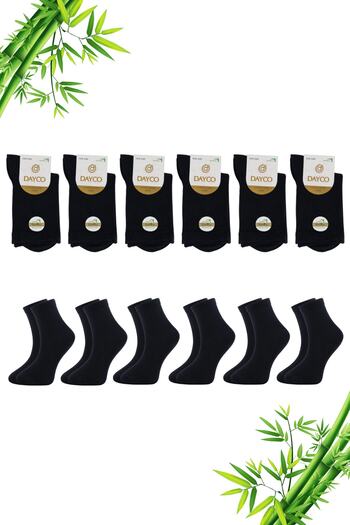 DAYCO Women's Navy Blue Toe Seamless Premium Bamboo Socks, Pack of 6