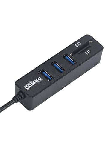 Alfais 4690 Usb Hub 3 Port Microsd Tf Sd Kart Okuyucu Çoklayıcı