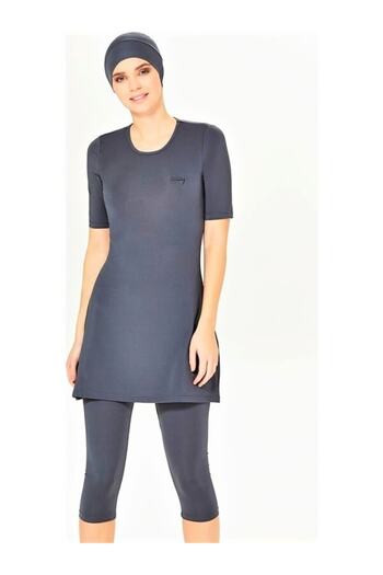TESMAY Half Sleeve, Tights Pool Swimsuit Anthracite