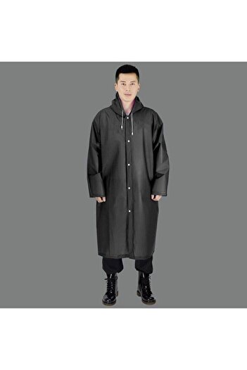 Marlux Unise Black Hooded Raincoat