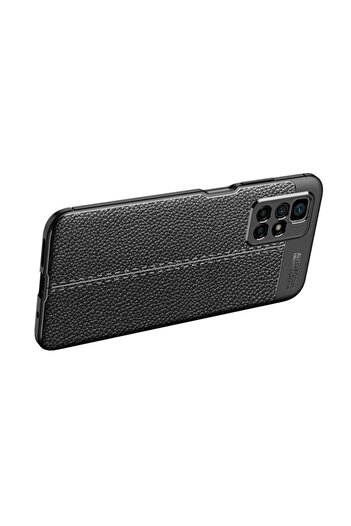 Fibaks Xiaomi Redmi 10 2022 Case Carbon Material Stitch Pattern Niss Cover
