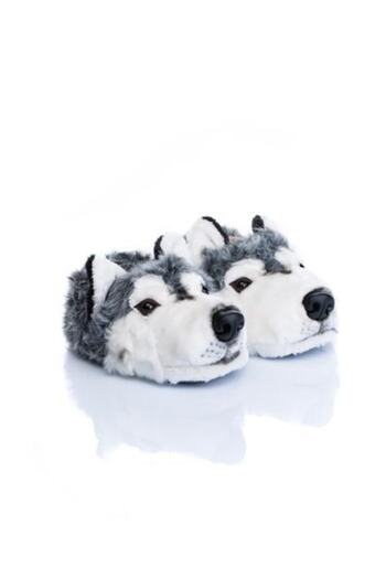 Twigy Παντόφλες Unisex Siberian Wolf Grey Animal Yy0271
