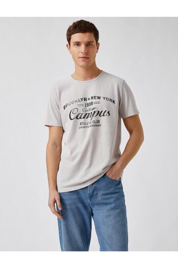 Koton Slim Fit College με στάμπα T-shirt