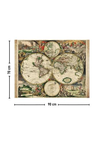 Vagonik Antique World Van Schagen 1689 World Map Wall Cover Rug 70x90 Cm