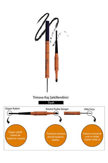 Trinova Black 3-Piece Eyebrow Shaping Brow Sculpt