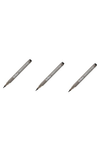 artline Drawing System Technical Drawing Pen Black 3 Pieces Brush Ek-23fn