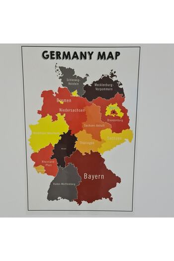TutturX Germany Map Colored Custom Printing Static Paper